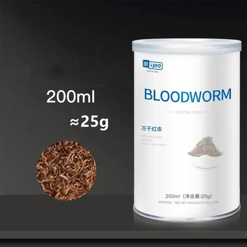 YEE Freeze Dried Artemia Salina Red Blood Worm Fish Food Feed for All Kinds of Tropical Aquarium Small Food