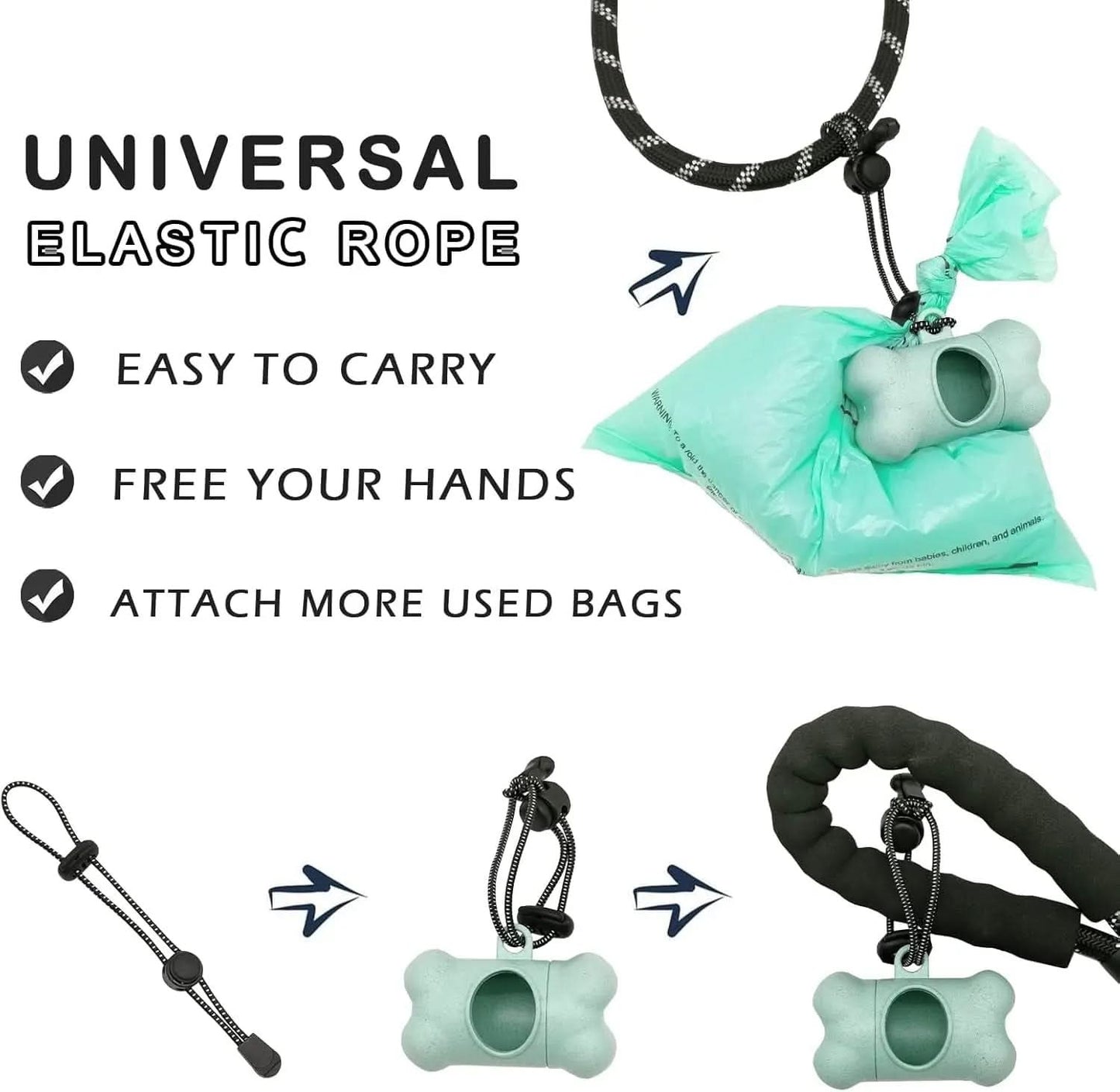 Dog Waste Bag Dispenser with Leak-Proof Scented Bags and Secure Carabiner (1 Holder, 195 Bags, Blue)