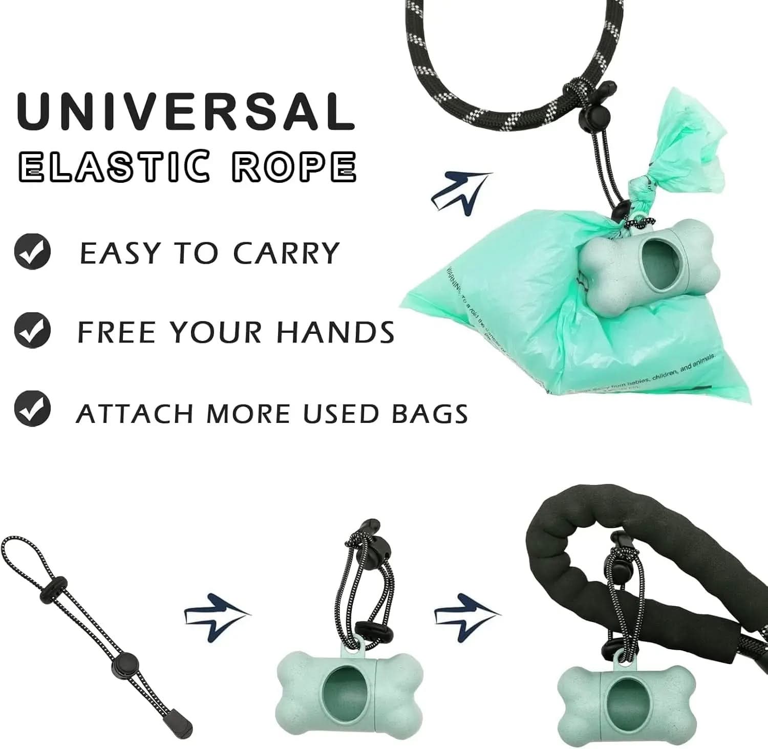 Dog Waste Bag Dispenser with Leak-Proof Scented Bags and Secure Carabiner (1 Holder, 195 Bags, Blue)
