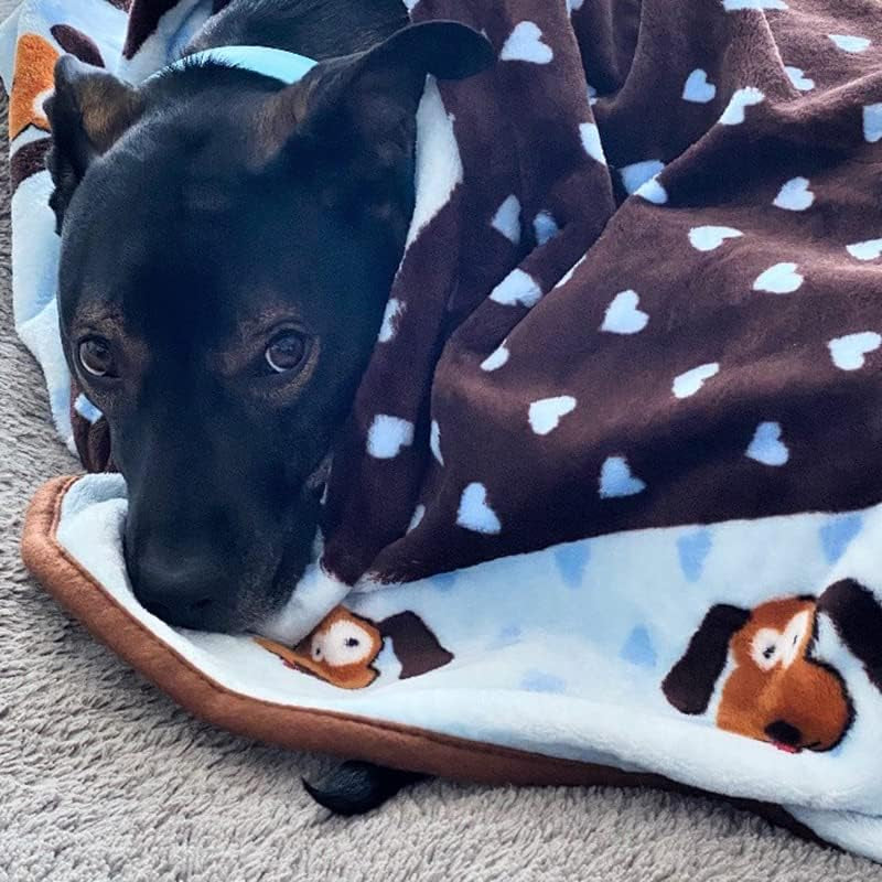 Cozy Blue Pet Blanket - Machine Washable Blanket for Small Dogs
