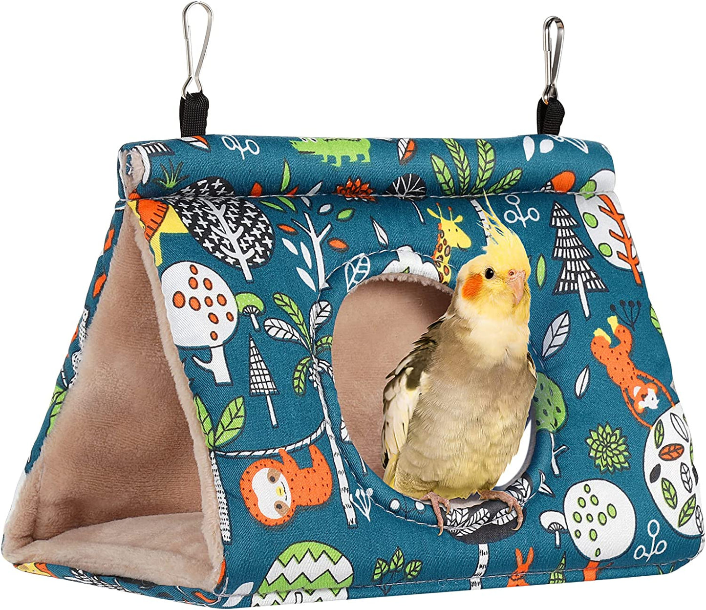 Winter Warm Bird Nest House - Plush Hanging Hammock for Budgies, Lovebirds, Parrots, Parakeets, and Cockatiels