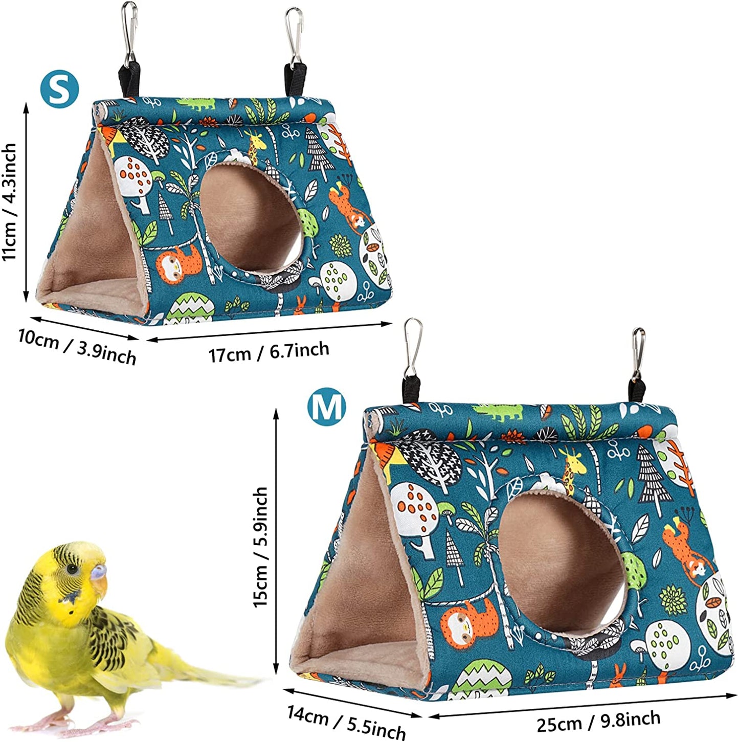 Winter Warm Bird Nest House - Plush Hanging Hammock for Budgies, Lovebirds, Parrots, Parakeets, and Cockatiels