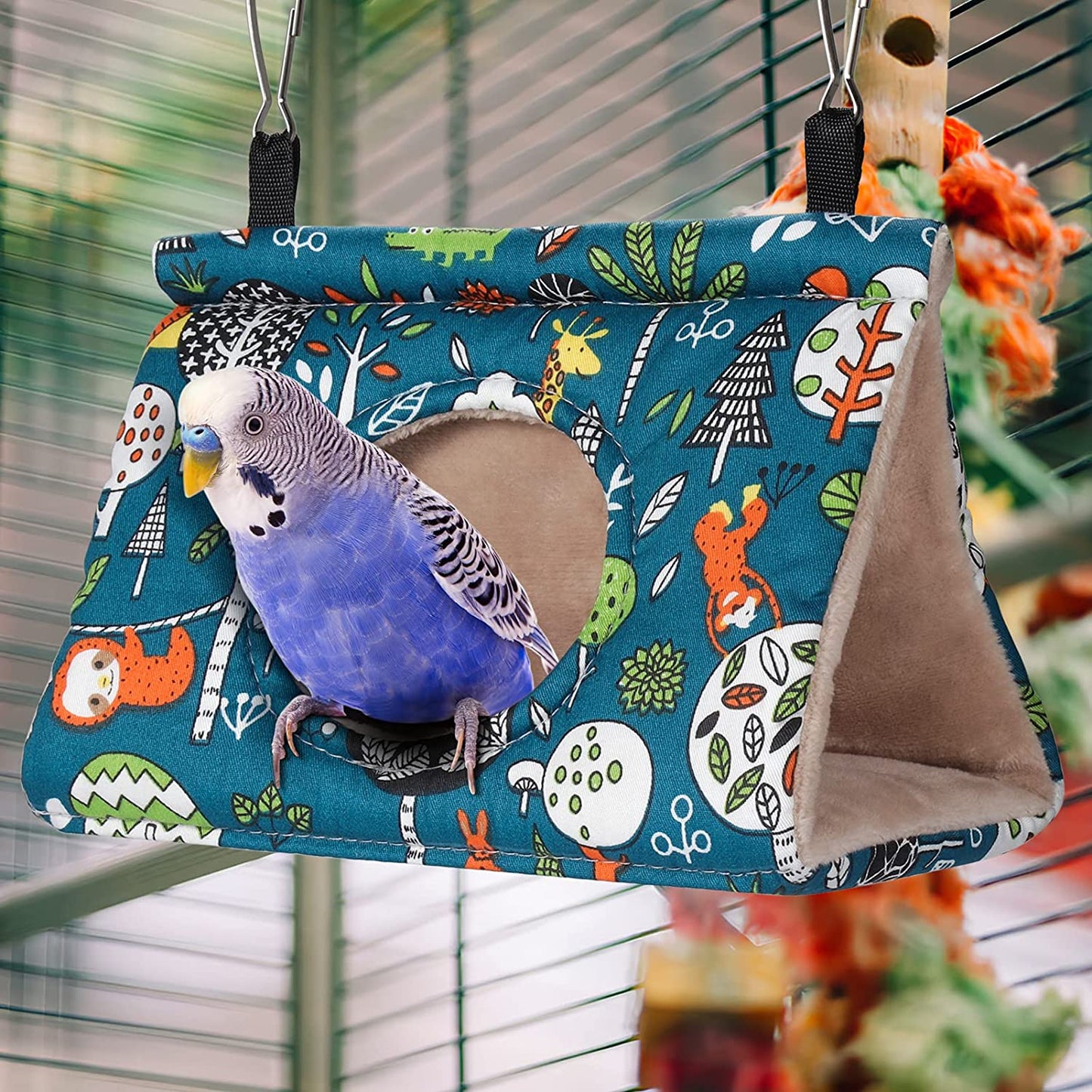 Winter Warm Bird Nest House - Plush Hanging Hammock for Budgies, Lovebirds, Parrots, Parakeets, and Cockatiels
