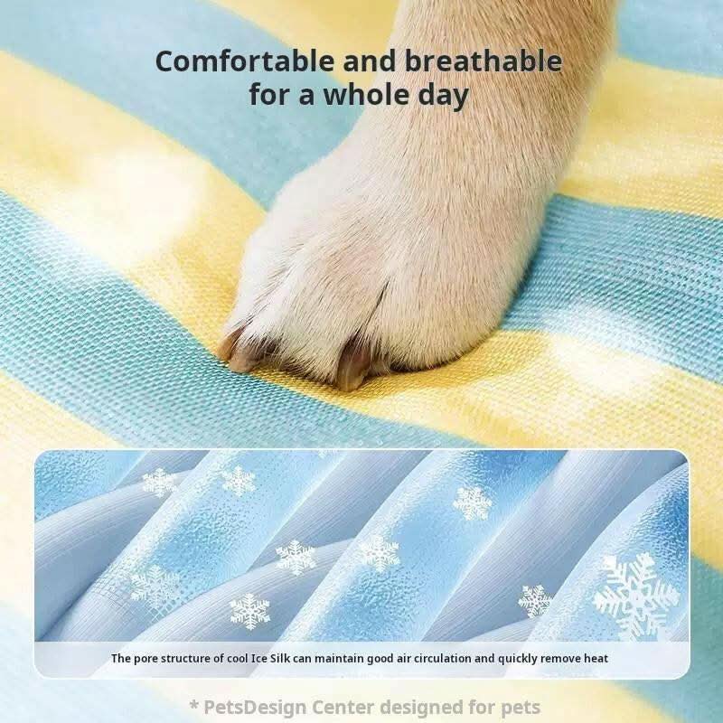 Keep Your Pets Cool with the Hipipet Stripe-Design Cooling Pad – Cozy 3-Layer Pet Bed with Non-Slip Base for Summer Heat Relief!