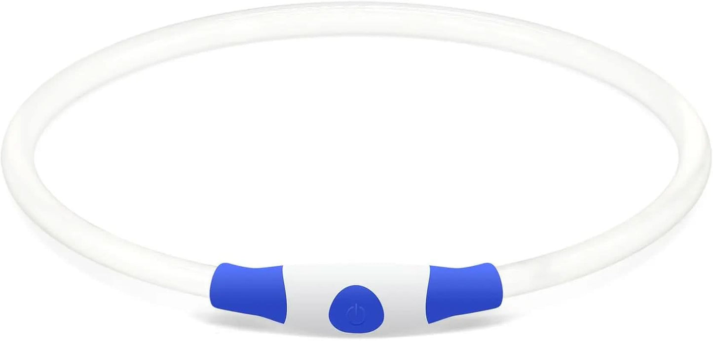 USB Rechargeable LED Dog Collar - Enhanced Night Visibility Safety Necklace for Small, Medium, and Large Dogs (Blue)