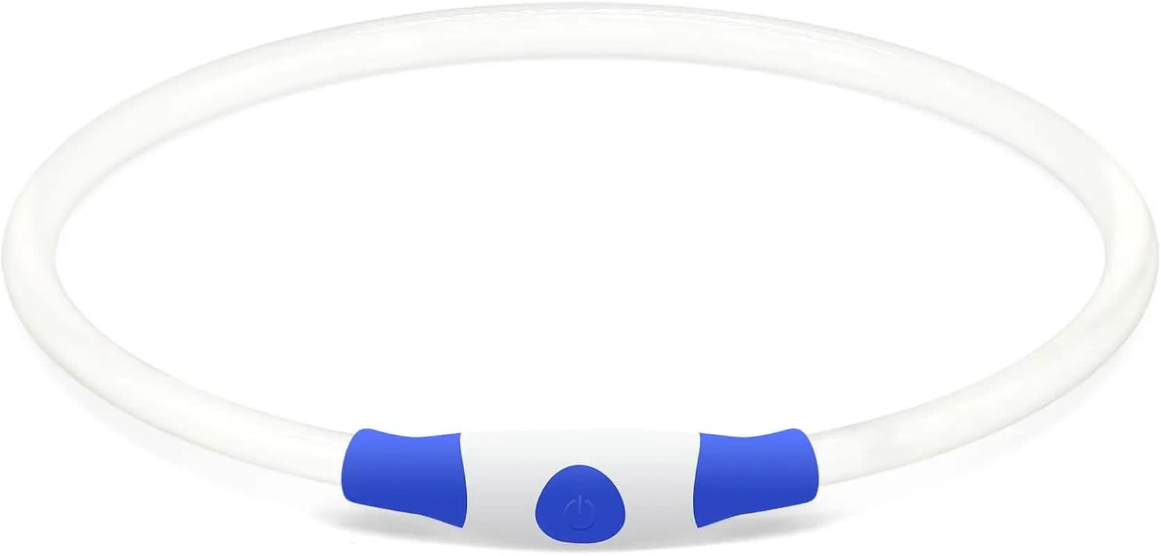 USB Rechargeable LED Dog Collar - Enhanced Night Visibility Safety Necklace for Small, Medium, and Large Dogs (Blue)