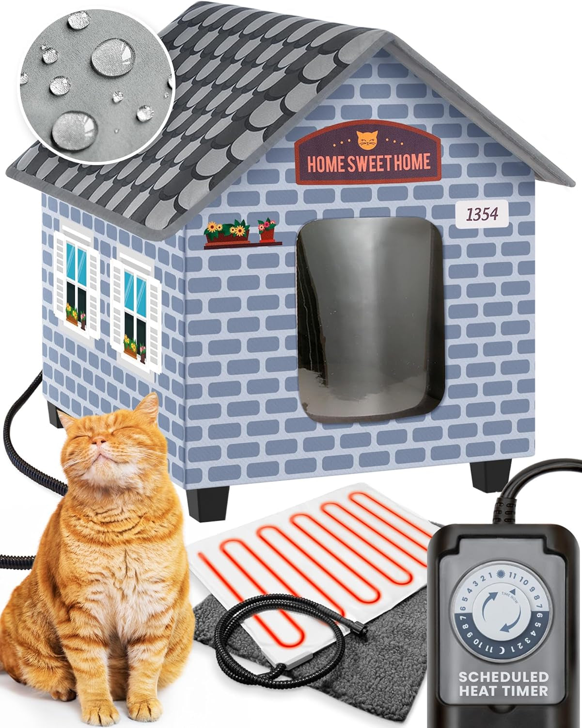 Weatherproof Heated Outdoor Cat House for Winter Use - Effortless Assembly for Outdoor Cats