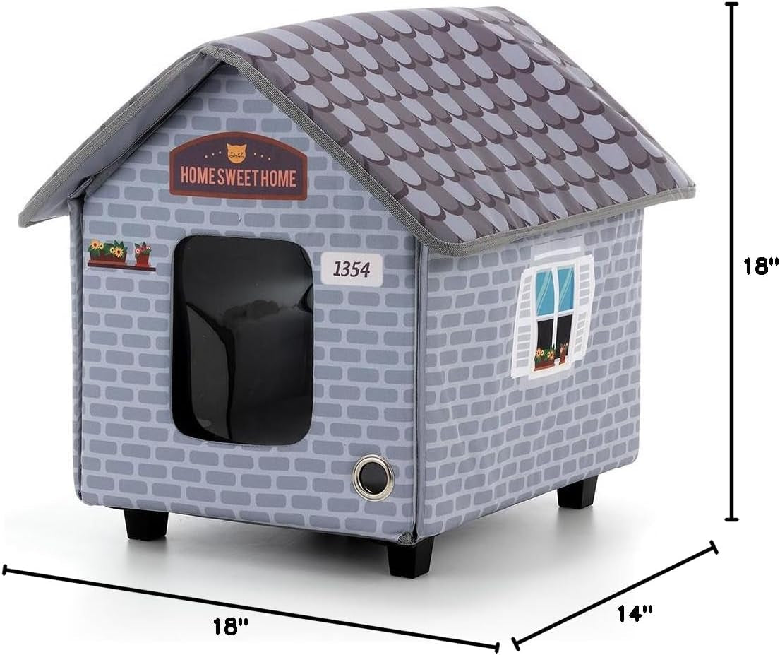 Weatherproof Heated Outdoor Cat House for Winter Use - Effortless Assembly for Outdoor Cats
