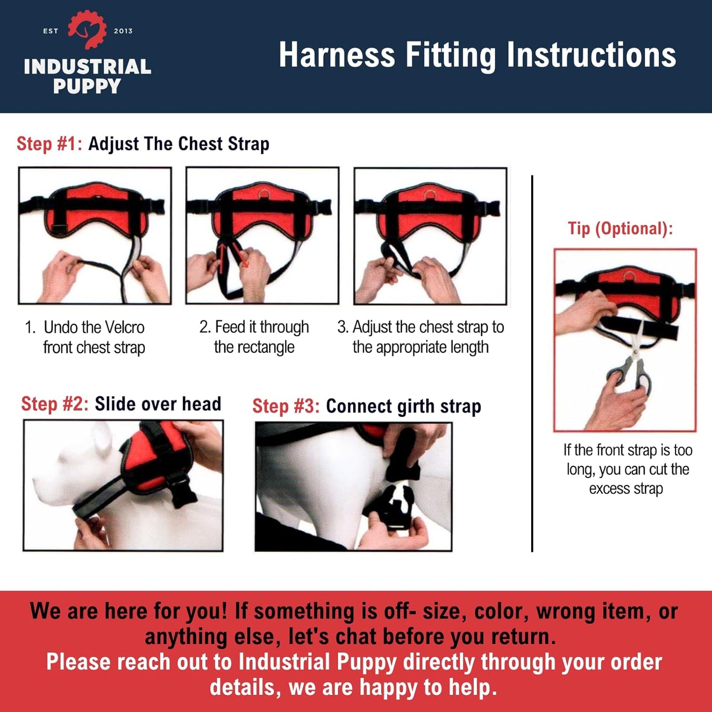 Service Dog Training Vest with Adjustable Hook and Loop Straps and Handle - Available in Sizes XXS to XXL - Features Reflective Patch and Comfortable Mesh Design