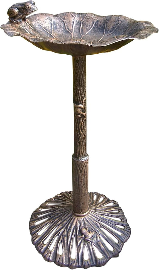 Antique Bronze Frog Design Aluminum Birdbath by  5012AB