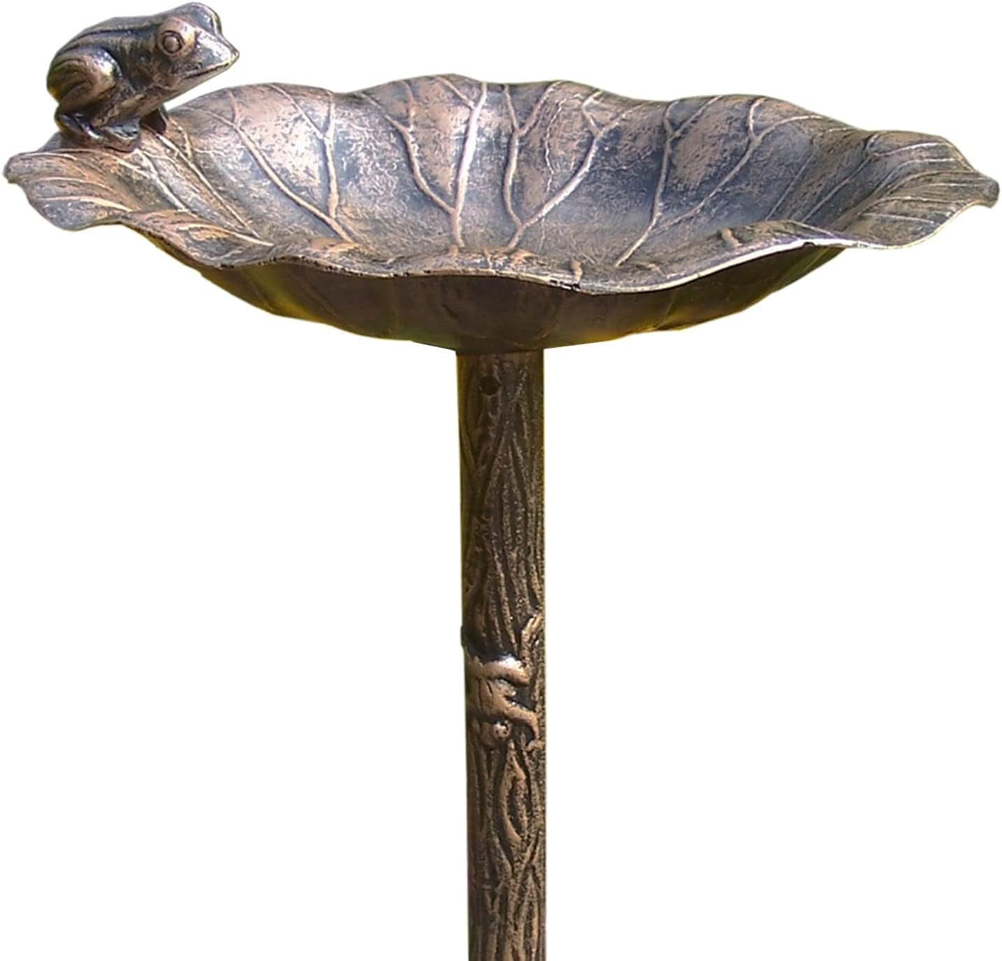 Antique Bronze Frog Design Aluminum Birdbath by  5012AB