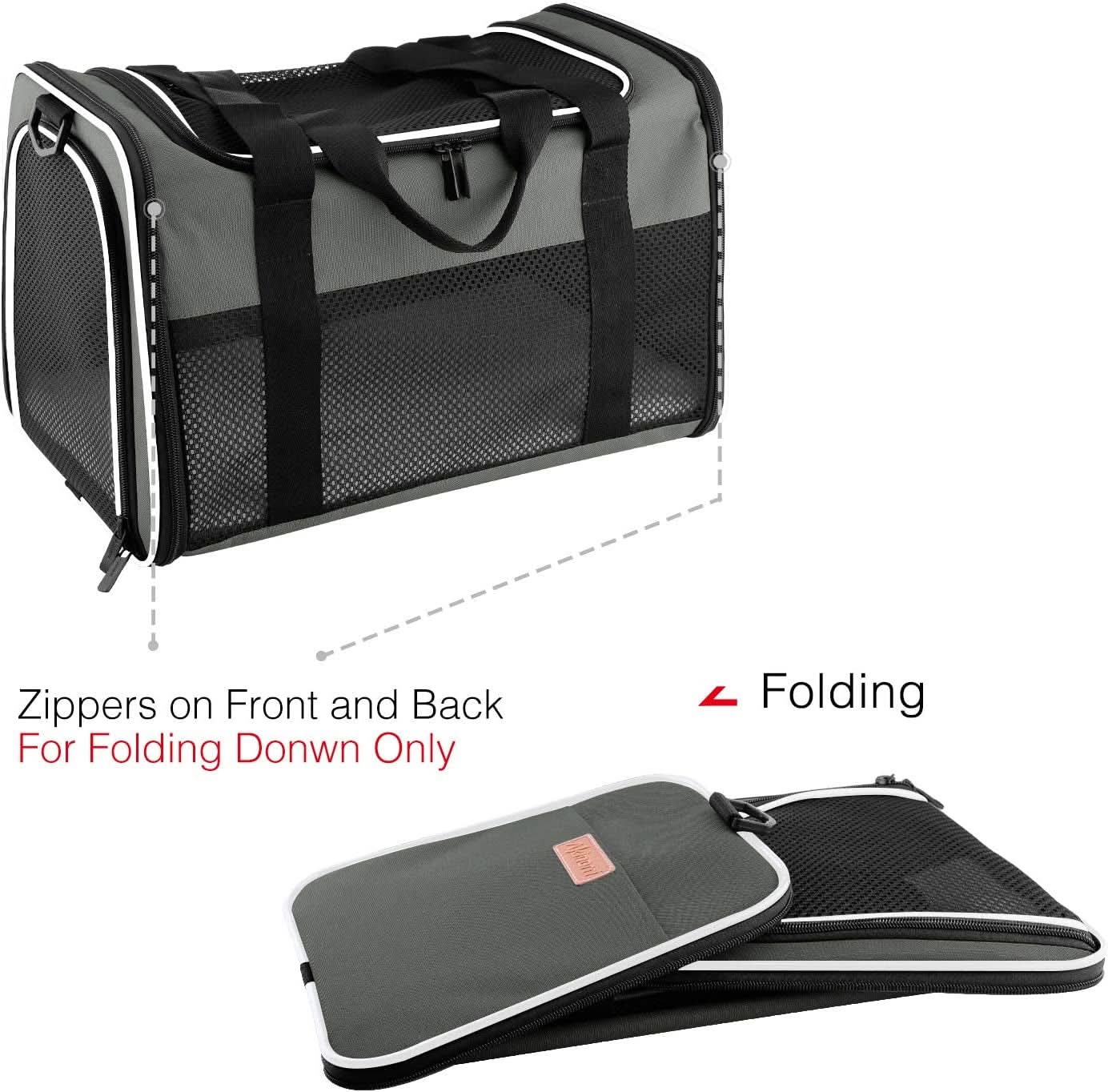 Portable Foldable Cat and Dog Carrier - Soft-Sided Pet Travel Bag for Pets up to 28 lbs, Airline Approved