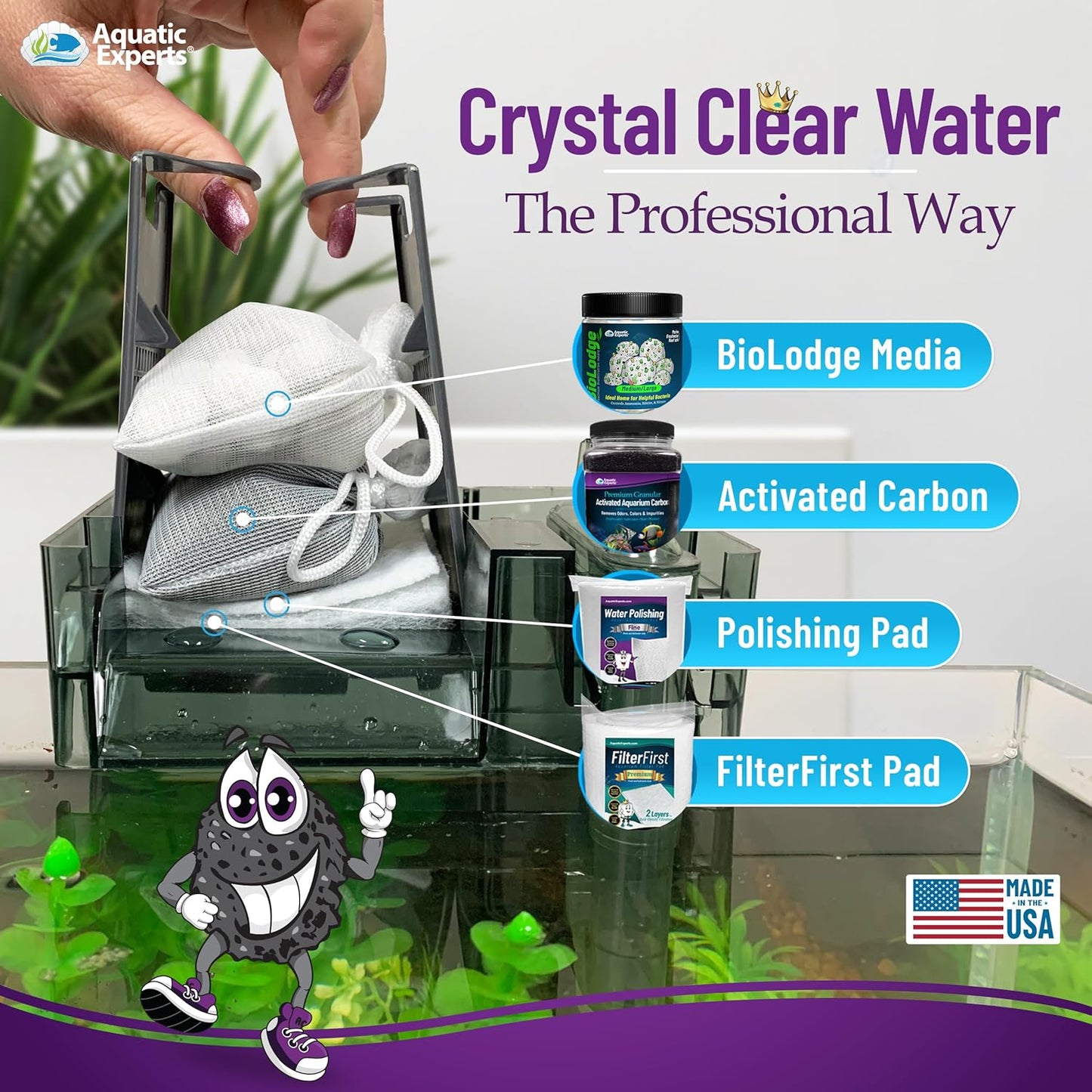 Premium Activated Carbon for Aquariums - Granulated Charcoal Filter Media (3 lbs with Fine Mesh Bag)