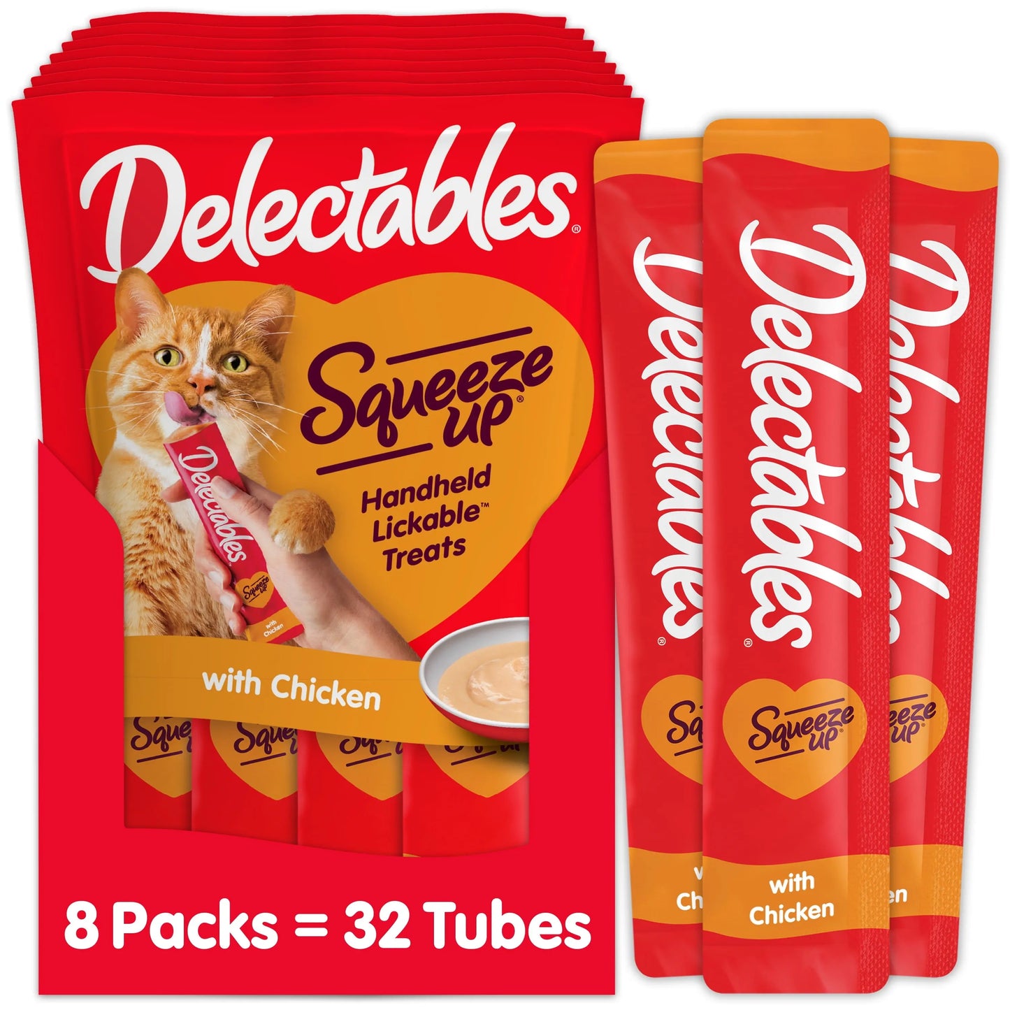 Hartz Squeeze up Chicken Flavor Wet Treat for Cats, 0.5Oz Tube (32 Count)