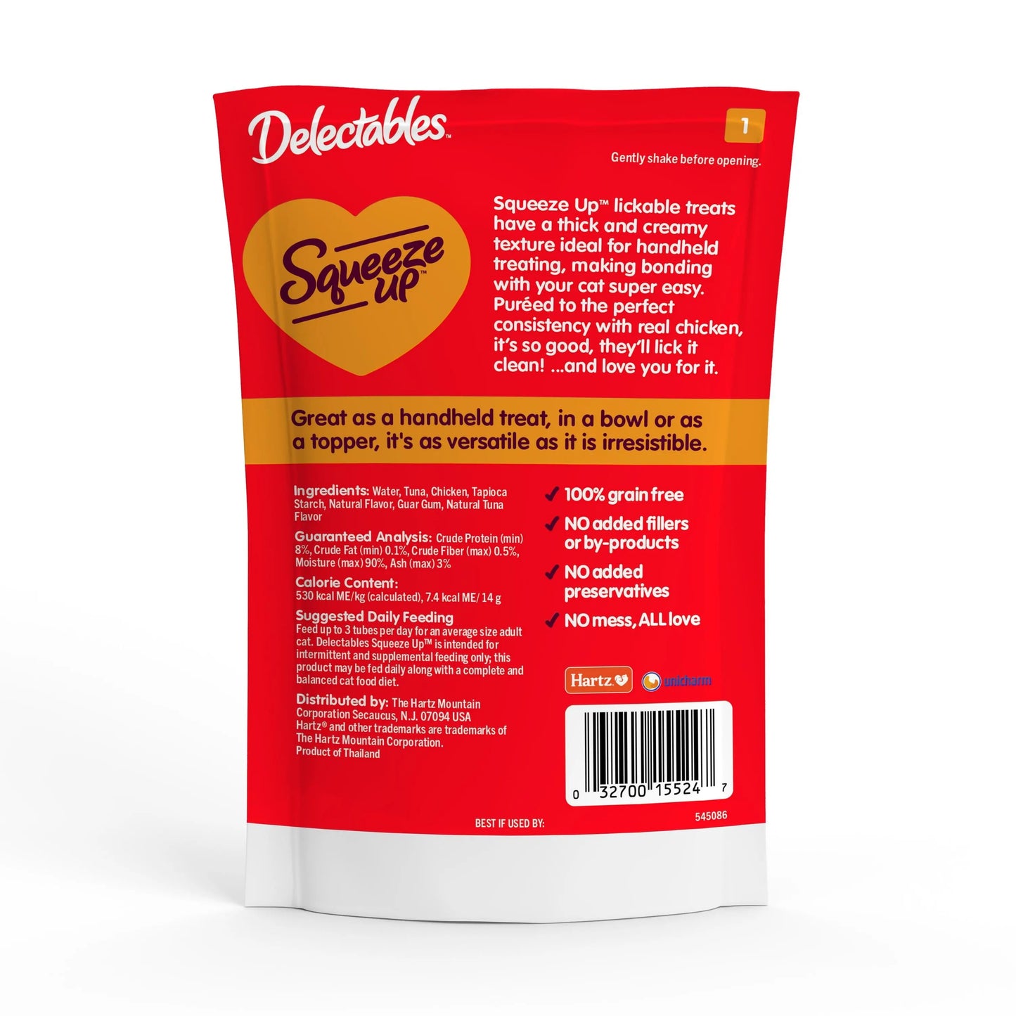 Hartz Squeeze up Chicken Flavor Wet Treat for Cats, 0.5Oz Tube (32 Count)