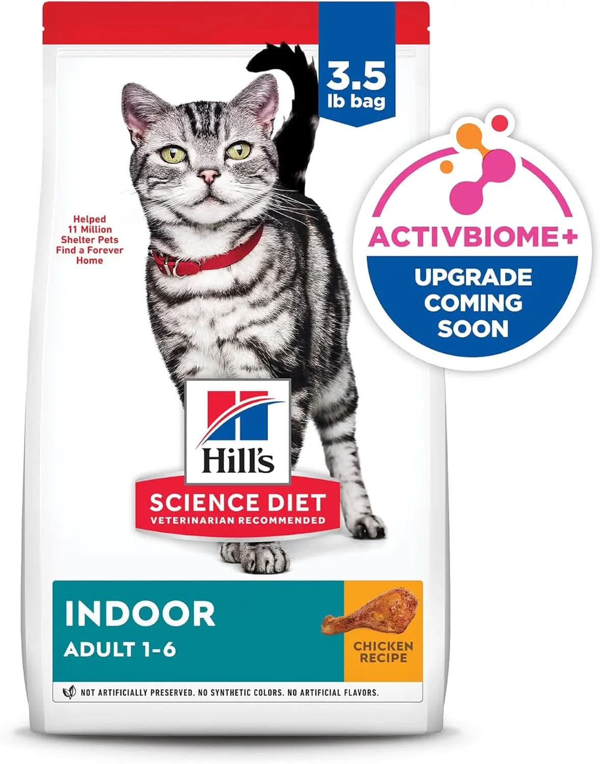 Indoor Adult Dry Cat Food, Chicken Recipe, 3.5 lb Bag - Easy Litter Box Cleanup for Cats Aged 1-6