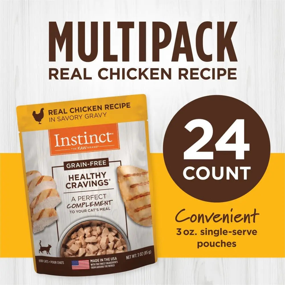 Healthy Cravings Grain-Free Real Chicken Recipe Natural Wet Cat Food Topper by , 3 Ounce (Pack of 24)