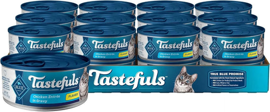 Tastefuls Natural Flaked Chicken Entrée in Gravy Wet Cat Food, 5.5-Oz Cans (Pack of 24)
