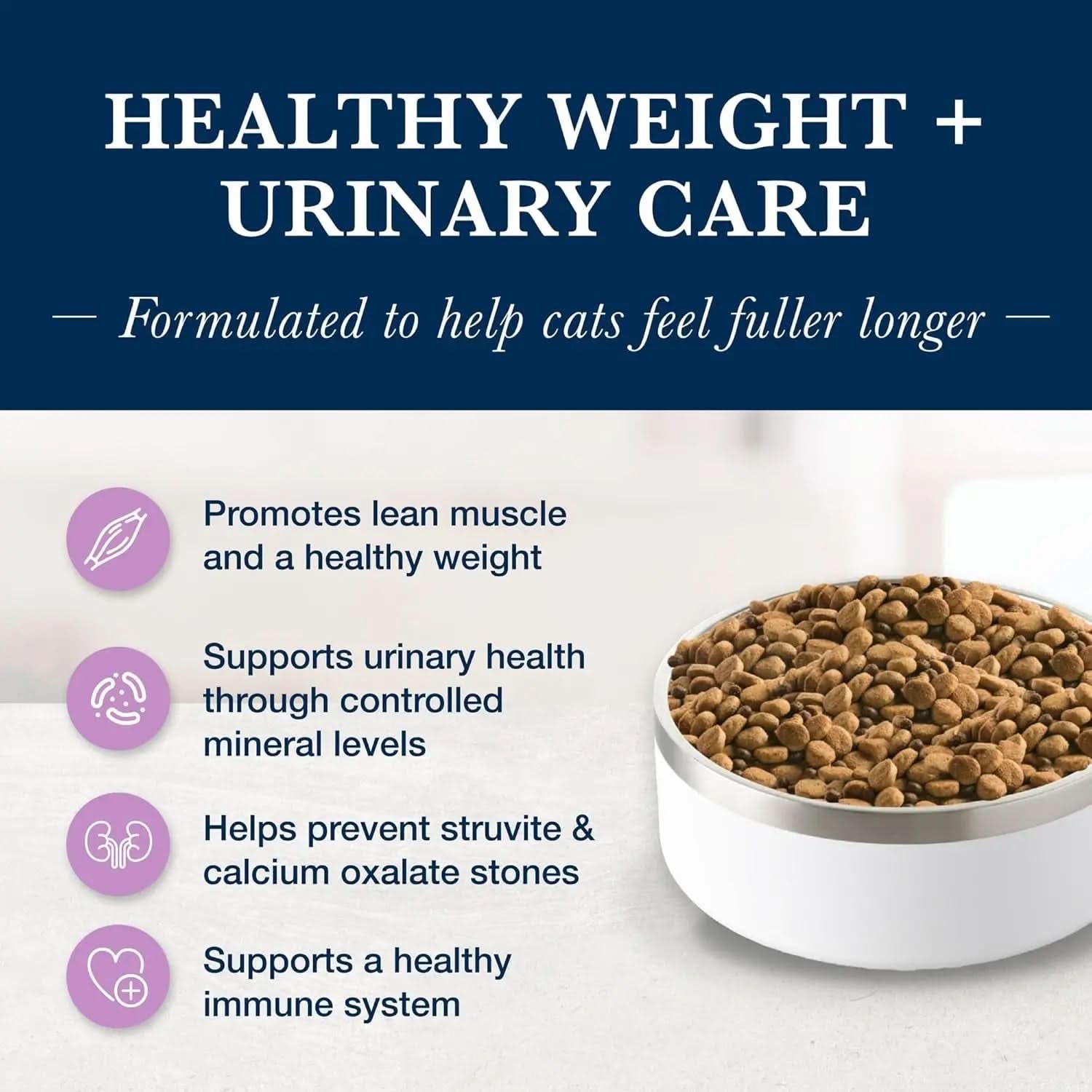 Natural Veterinary Diet W+U Weight Management and Urinary Care Dry Cat Food, Chicken Flavor, 6.5 lb Bag - Prescription Required