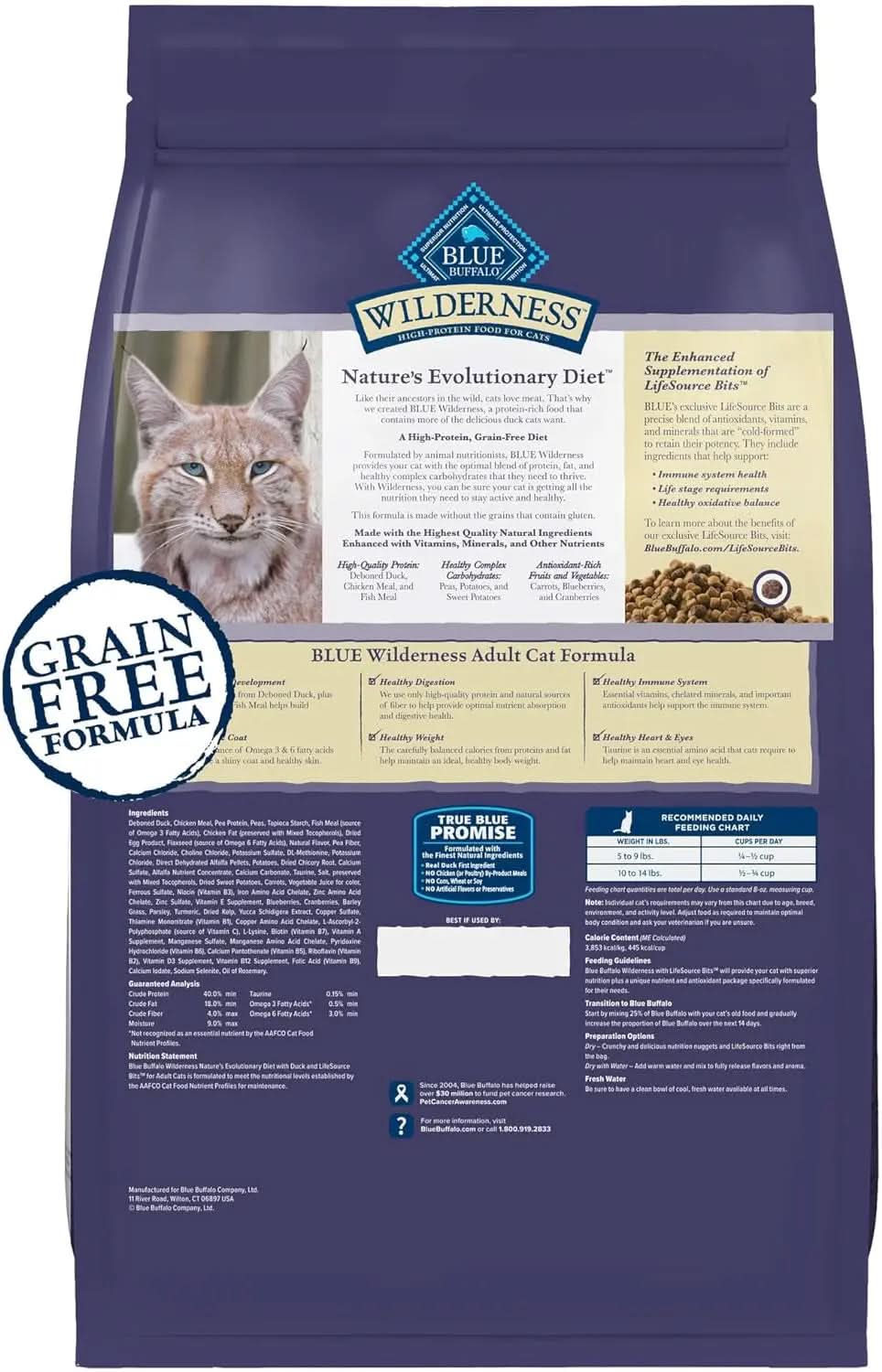 Wilderness High-Protein Grain-Free Dry Cat Food for Adults, Chicken, 6 lb Bag