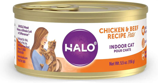 Indoor Cat Chicken & Beef Stew Wet Cat Food, 5.5 oz Can, Pack of 12