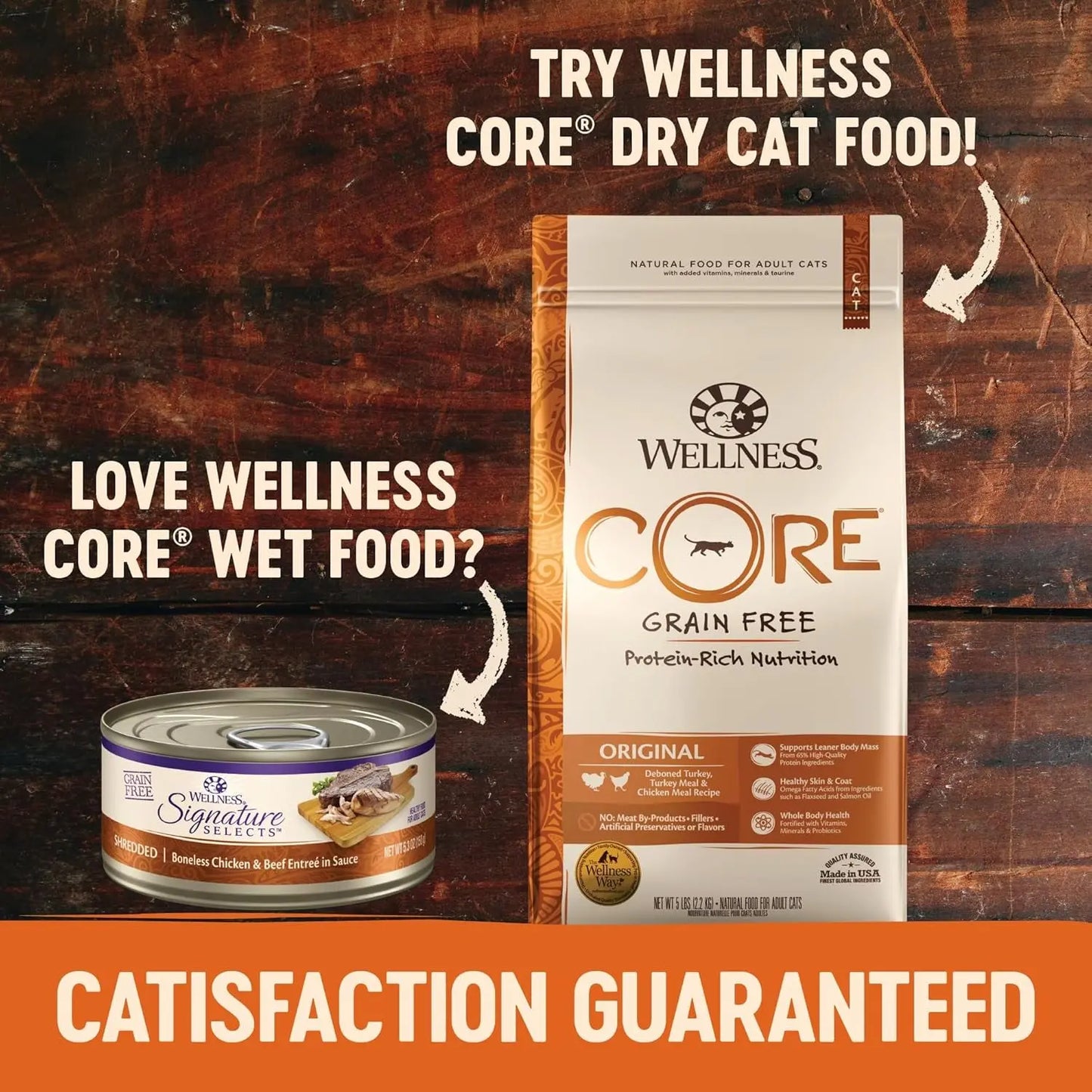 CORE Signature Selects Shredded Adult Wet Cat Food, Natural Protein-Rich Grain-Free, 2.8 Ounce, 12-Pack (Chicken & Beef Entrée)