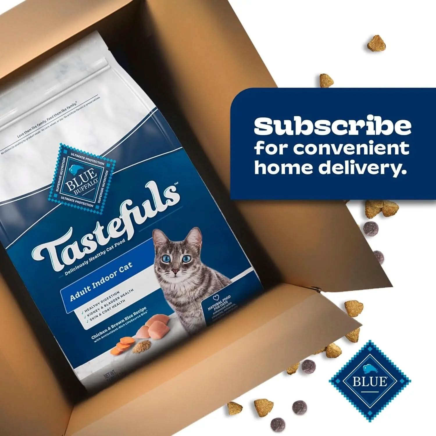 Tastefuls Natural Dry Cat Food for Adults, Chicken and Brown Rice Recipe, 15 lb Bag