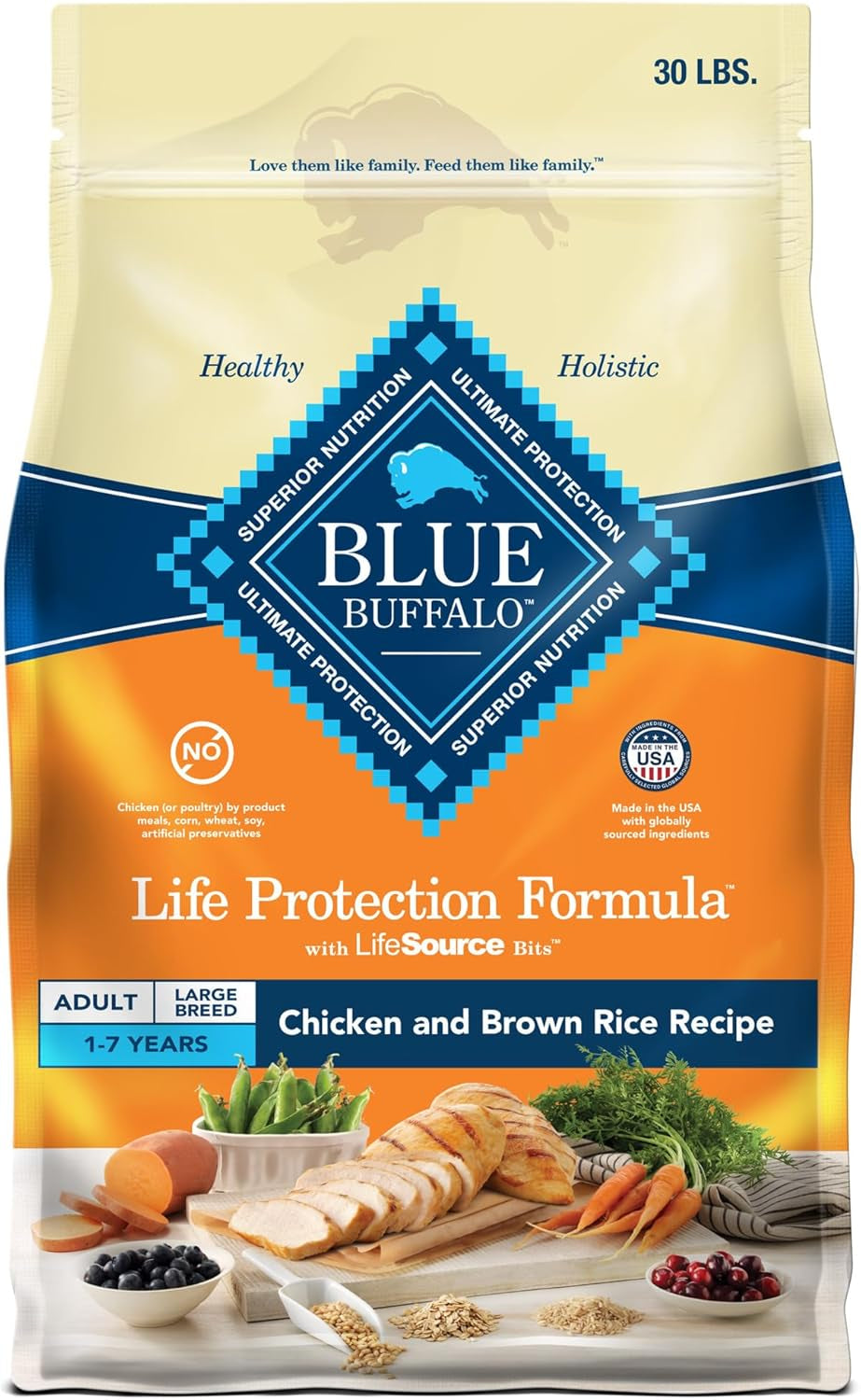 Life Protection Formula Large Breed Adult Dry Dog Food with Chicken & Brown Rice, 30 lb Bag - Supports Joint Health and Lean Muscle Development with Natural Ingredients