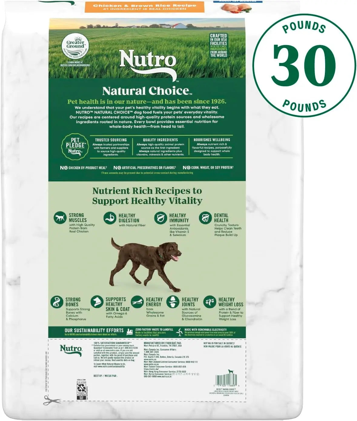 Natural Choice Adult Large Breed Healthy Weight Dry Dog Food with Chicken and Brown Rice, 30 lbs