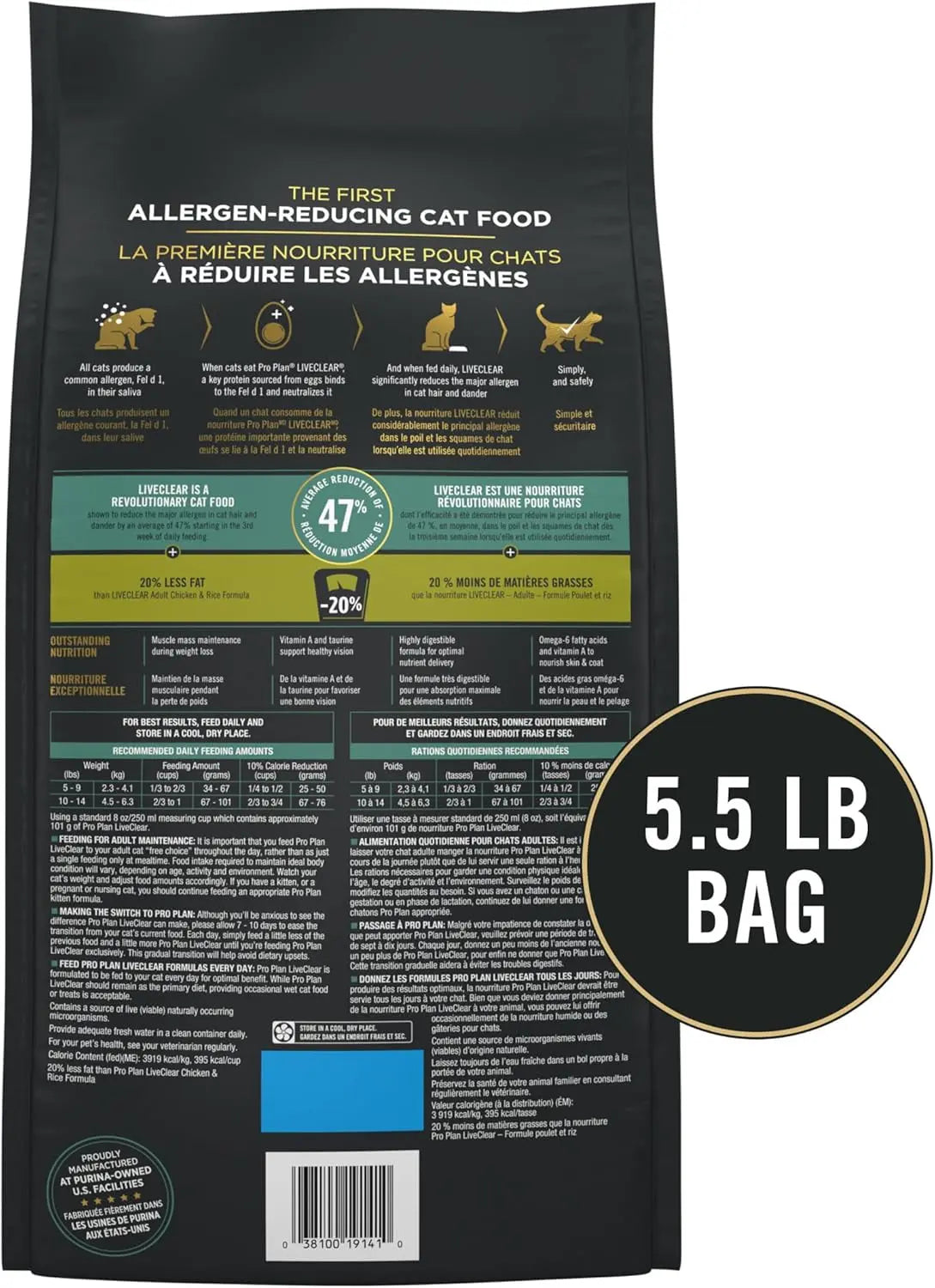 Liveclear Weight Management Cat Food with Chicken and Rice Formula - 5.5 lb Bag