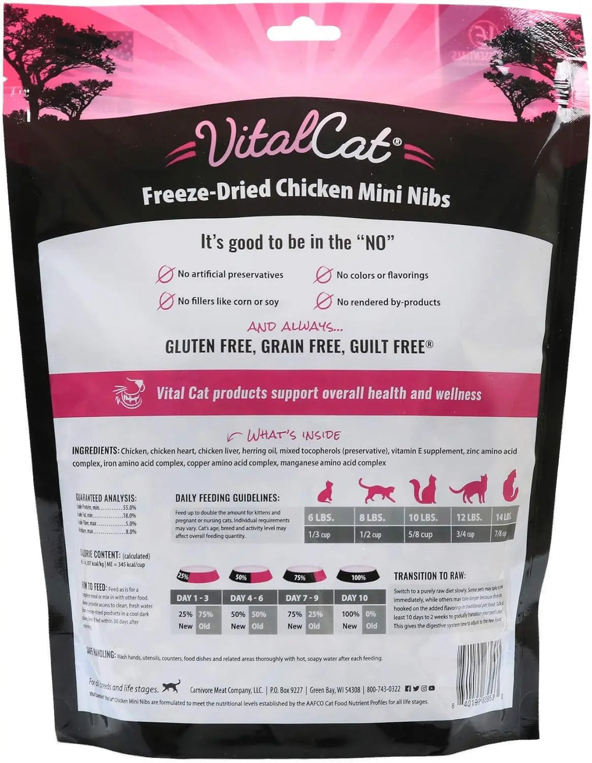 Freeze-Dried Chicken Mini Nibs Cat Food, 12 oz