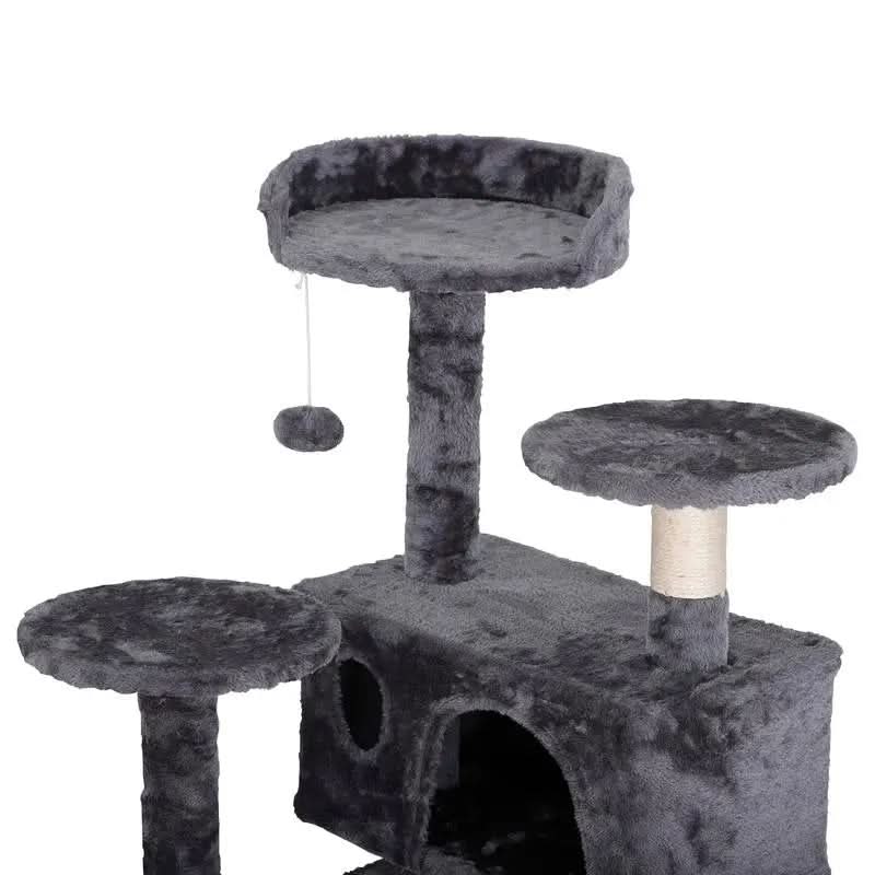 Segawe 55" H Cat Tree Condo with Plush Perches, Sisal Scratching Posts and 2 Hideaways