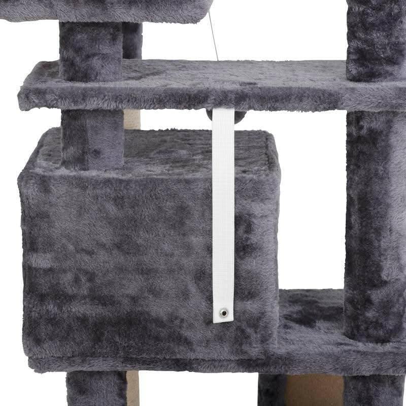 Segawe 55" Multi-Tier Cat Tree Condo with Plush Perches, Sisal Scratching Posts, and 2 Cozy Hideaways