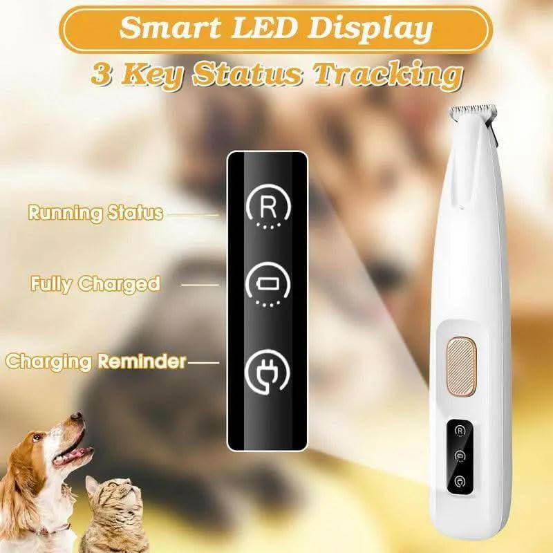 2025 New Pet Paw Trimmer 1Pack Rechargeable Quiet Hair Trimmer for Pets Professional Pet Grooming Kit - Cordless Waterproof Clippers with LED for Precision Trimming Ideal for Home Grooming Pet Hair