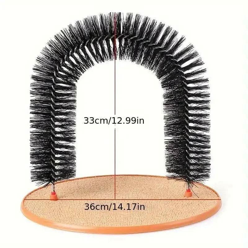 Cat Arch Self Groomer Cat Massage Toy, Interactive Cat Shedding Brush with Scratching Pad Toy for Indoor Cats Fur Removal Tool Grooming Tools Grooming Supplies