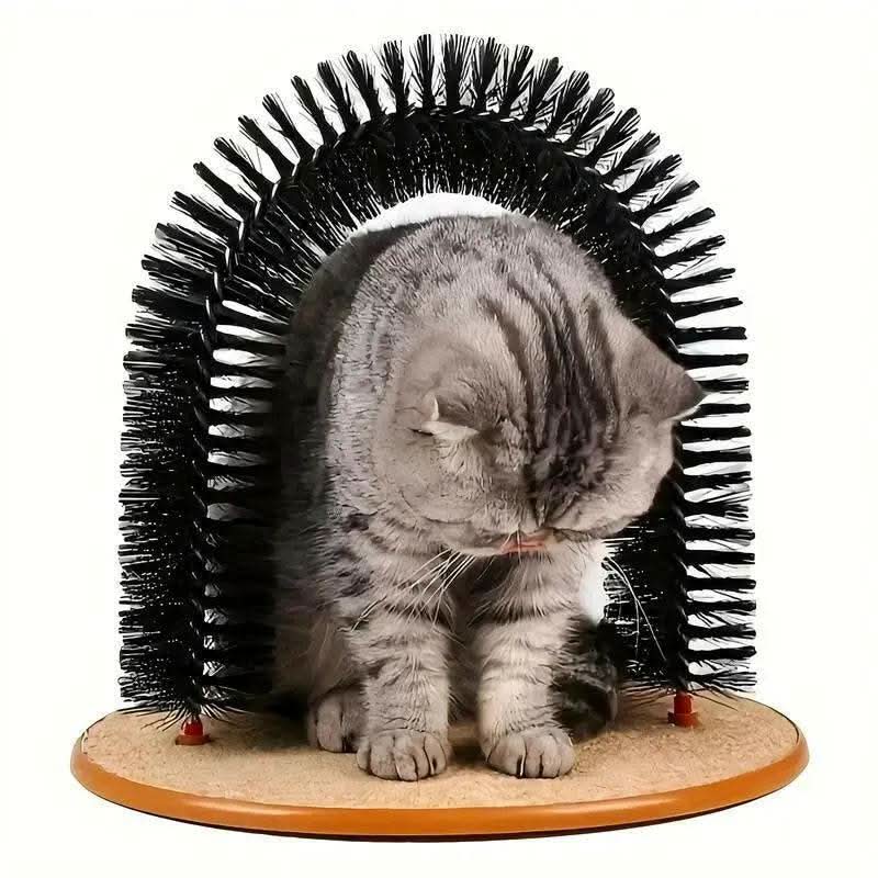 Cat Arch Self Groomer Cat Massage Toy, Interactive Cat Shedding Brush with Scratching Pad Toy for Indoor Cats Fur Removal Tool Grooming Tools Grooming Supplies