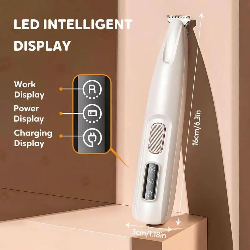 Dog Paw Trimmer with LED Light, Upgraded Paw Trimmer for Dogs, Electric Dog Clippers for Groomming with Led Display, Waterproof Low Noise Pet Hair Shaver for Dogs Cats