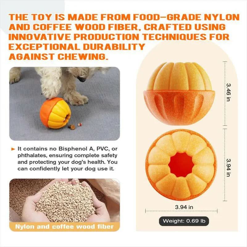 KADTC Frostlick Frozen Lick Treat Tray Toys Kibble Dispensing Dog Toy Durable Chew Ball for Dogs Freeze Orange Peanut Butter Filling DIY Food Interactive Puppy Stuffable Crate Enrichment Balls