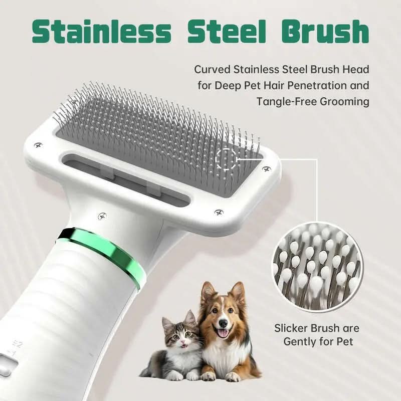 LIVEKEY 2 in 1 Pet Brush Hair Dryer with Bristle Brush, 300W for Small and Medium Dogs, Portable USB Rechargeable Pet Hair Remover