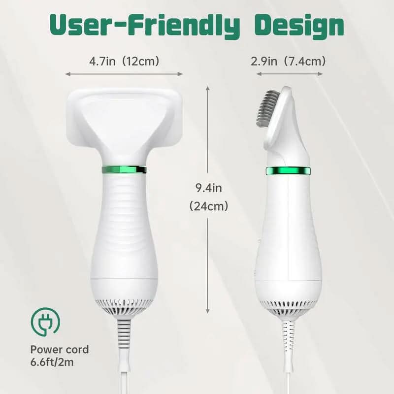 LIVEKEY 2 in 1 Pet Brush Hair Dryer with Bristle Brush, 300W for Small and Medium Dogs, Portable USB Rechargeable Pet Hair Remover