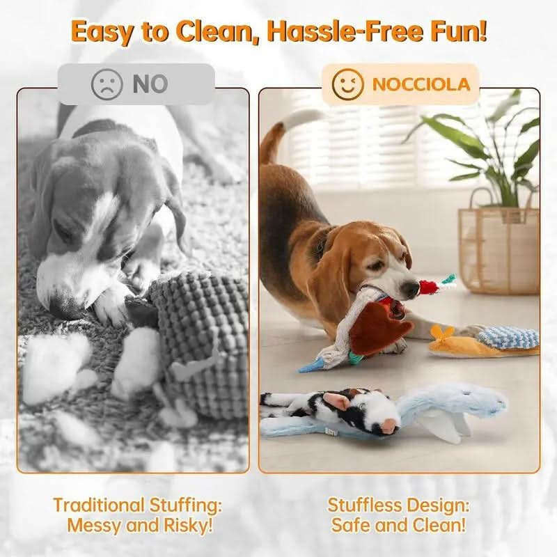 Nocciola 5 PCS Nature'S Call Crinkle Dog Toys, No Stuffing Plush Baby Animals with Squeaker, Tug & Chew Toy for All Breeds, Boredom Relief Puppy Toys