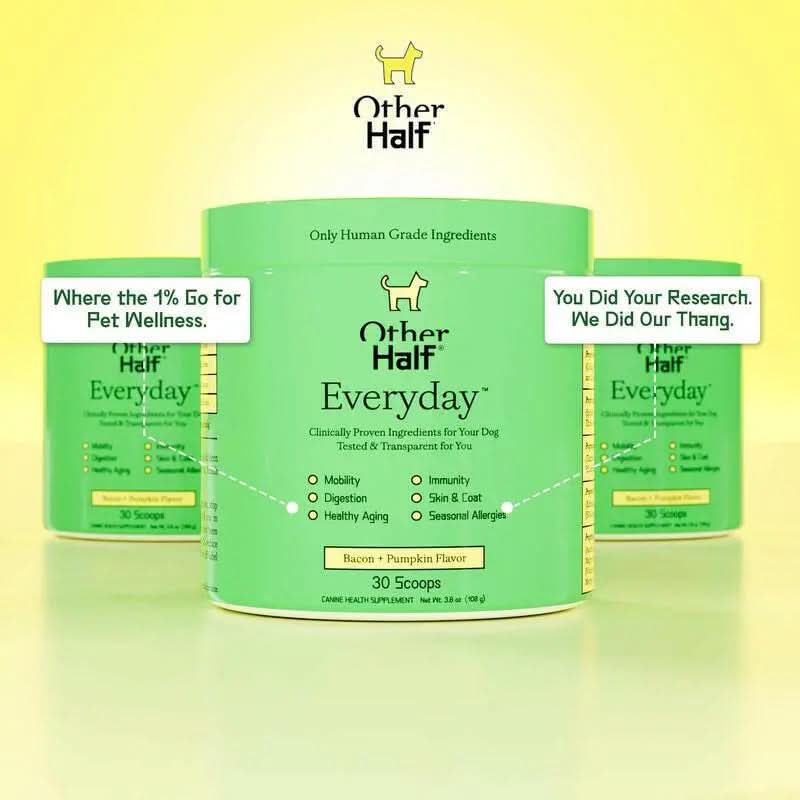 Other Half Everyday - Clean Dog Multivitamin Supplement | 45 Active Ingredients | 30 Scoops