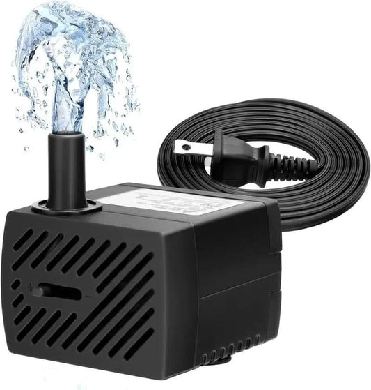 Submersible Water Pump 4W 80GPH Mini Fountain Water Pump Aquarium Pump for Hydroponic Systems Fish Tank Pond Water Gardens Fountain Statuary