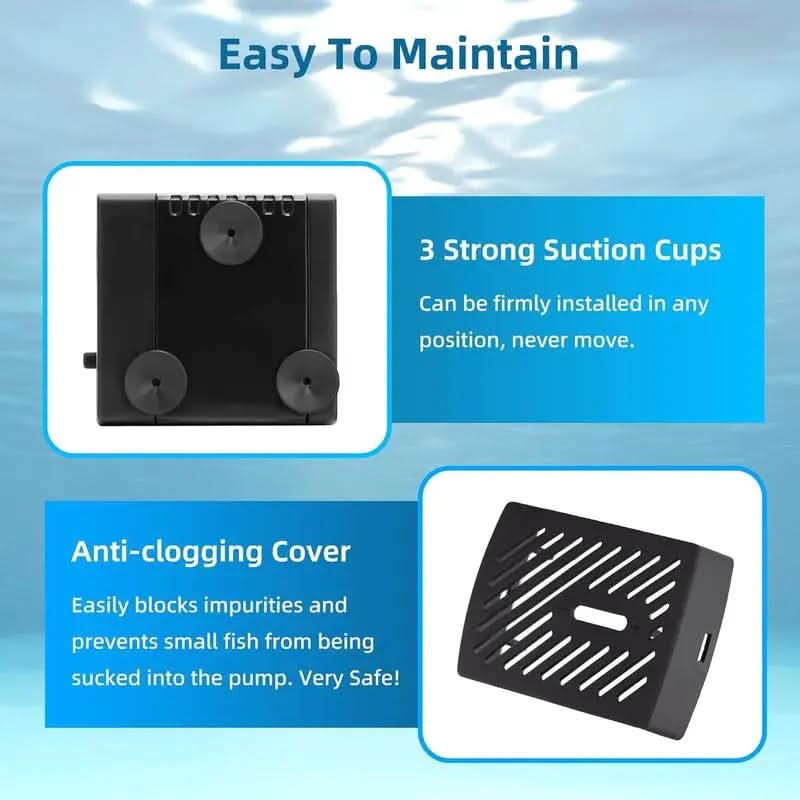 Submersible Water Pump 4W 80GPH Mini Fountain Water Pump Aquarium Pump for Hydroponic Systems Fish Tank Pond Water Gardens Fountain Statuary