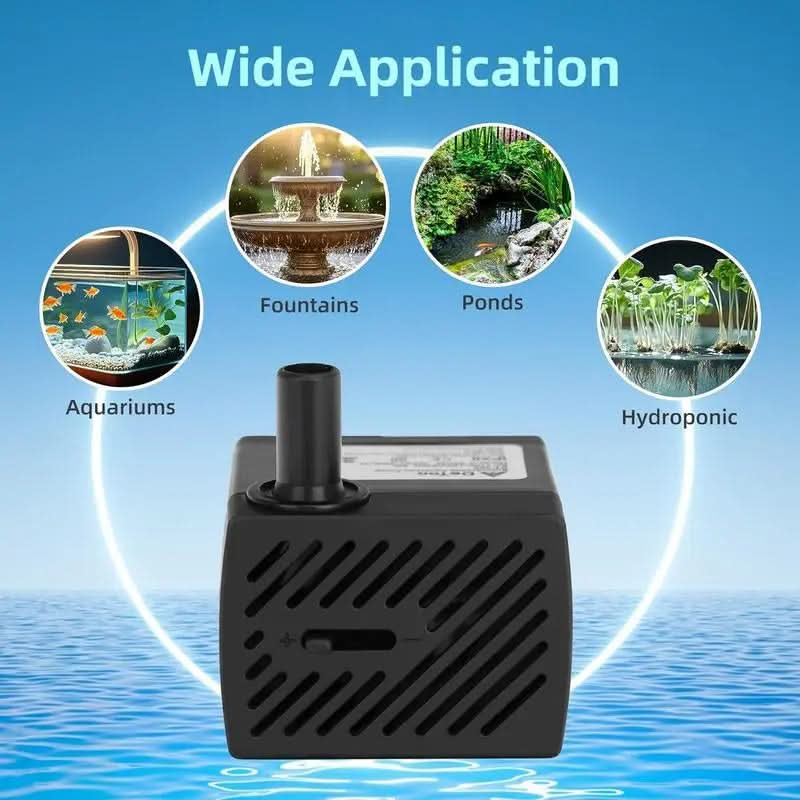 Submersible Water Pump 4W 80GPH Mini Fountain Water Pump Aquarium Pump for Hydroponic Systems Fish Tank Pond Water Gardens Fountain Statuary