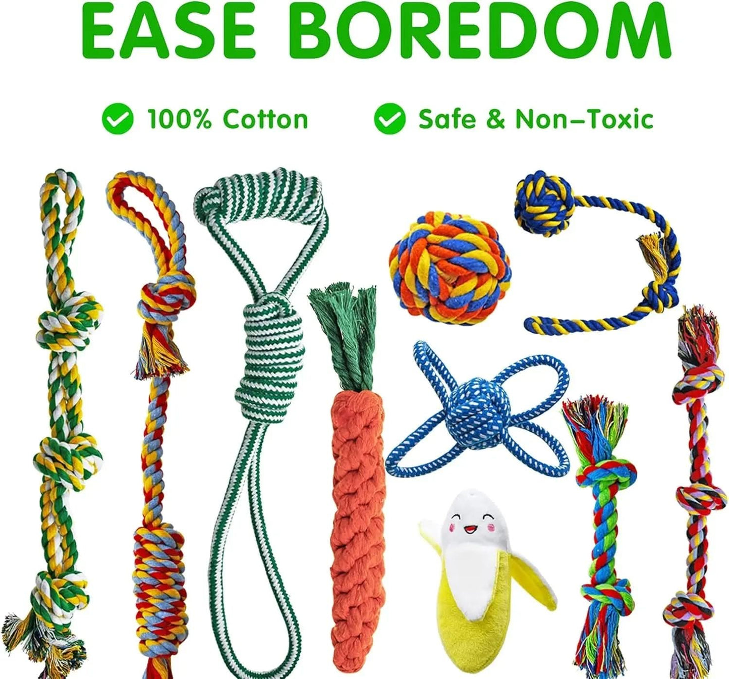 14-Pack Puppy Chew Toy Bundle - Includes Squeaky Toys, Tug of War Toys, and Teething Chew Balls for Small Dogs