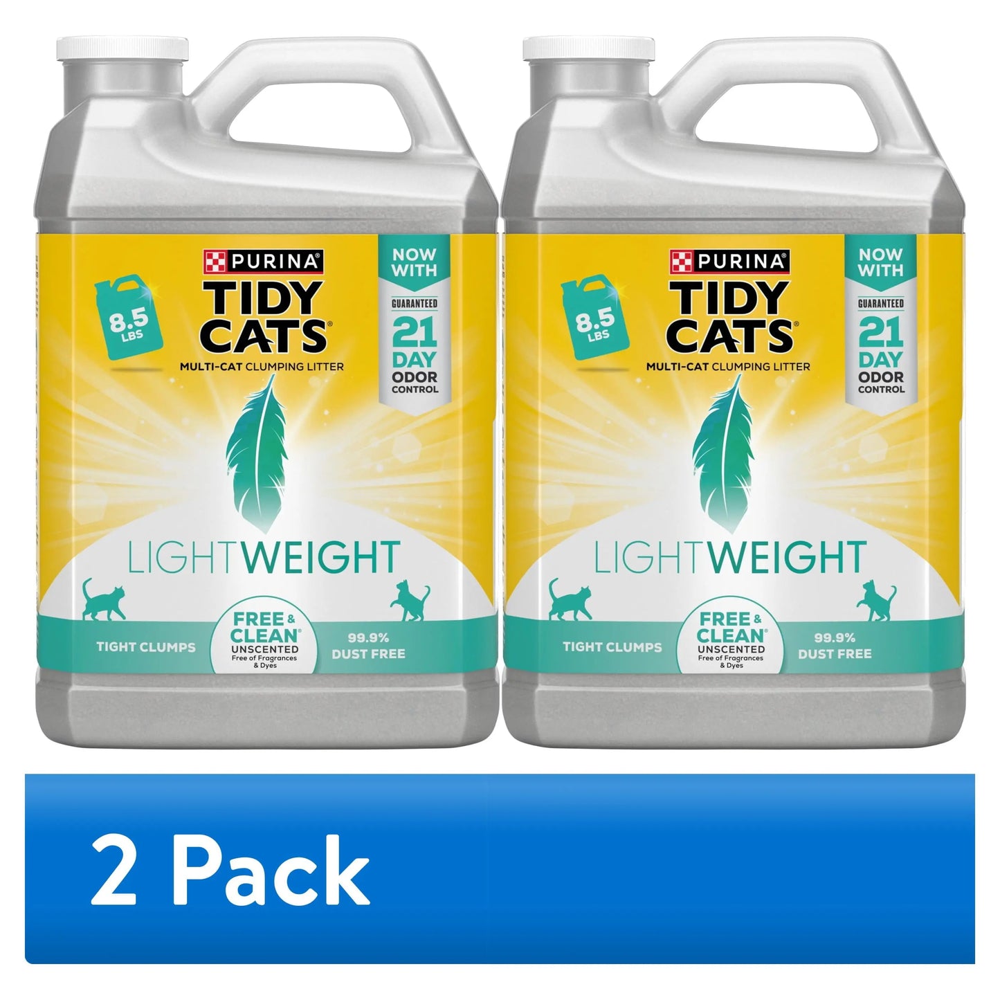 (2 Pack) Purina Lightweight Free and Clean Unscented Clumping Cat Litter