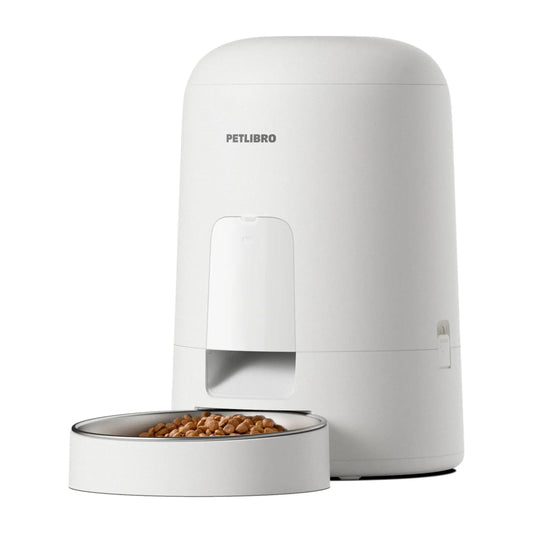 2L Air Automatic Cat Feeder, Battery-Operated Food Dispenser with 180-Day Battery Life, AIR Timed Feeder for Cats & Dogs, White