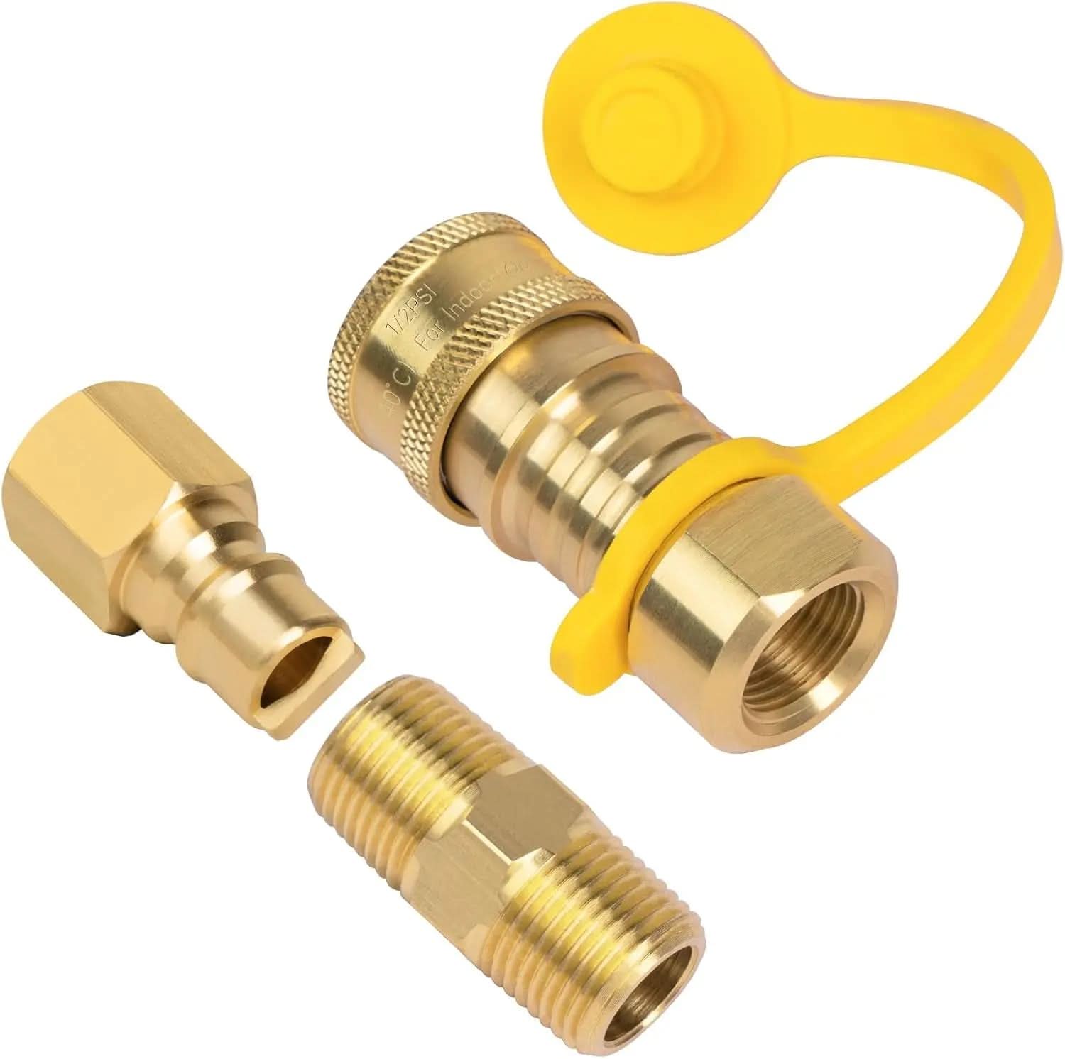 3/8 Inch Solid Brass Quick Connect Fittings for Natural and Propane Gas Hoses