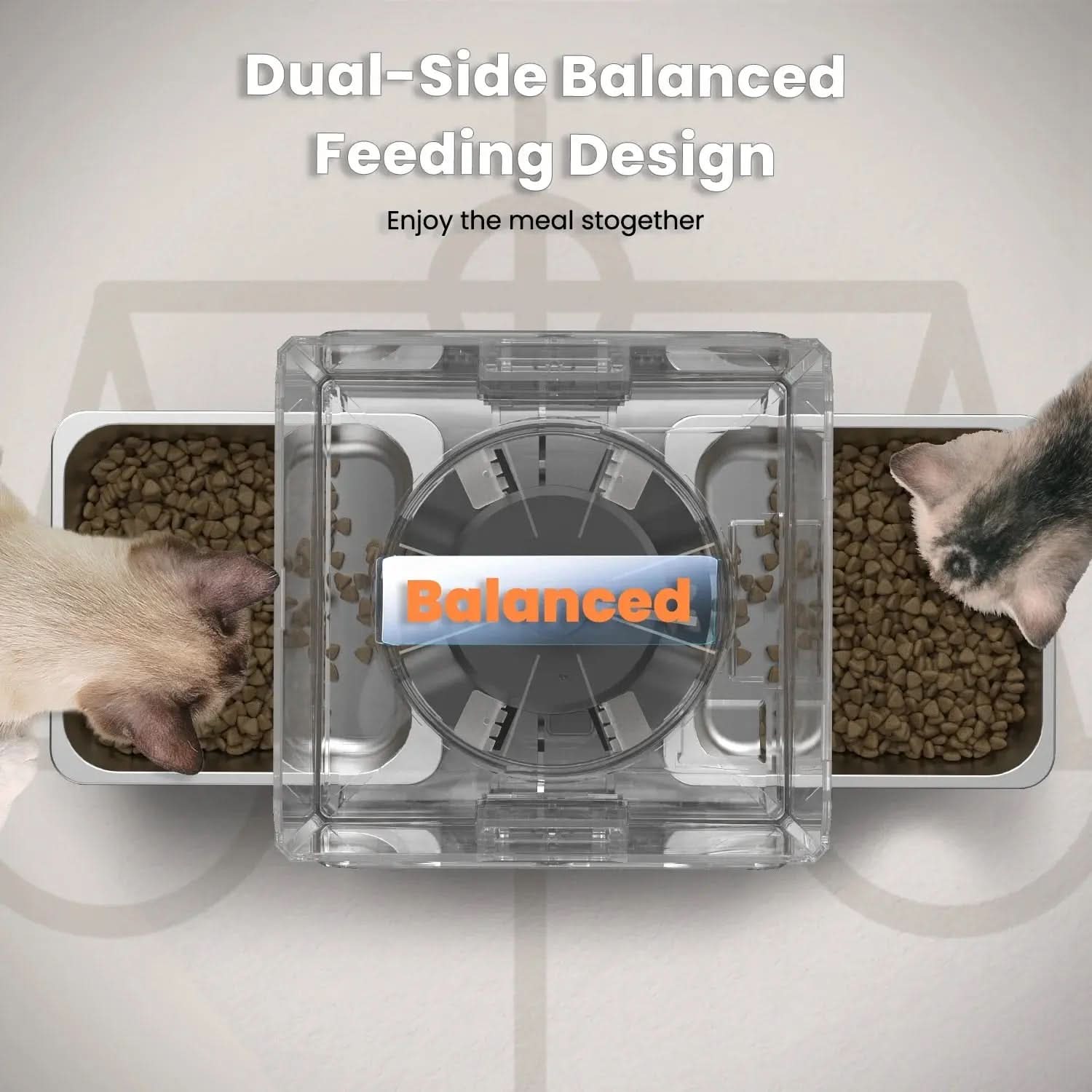 5L/20 Cups Automatic Cat Food Dispenser for 2 Cats/2 Small Dogs, Pet Dispenser with Timer and Voice Functions, Suitable for Dry or Wet Meals